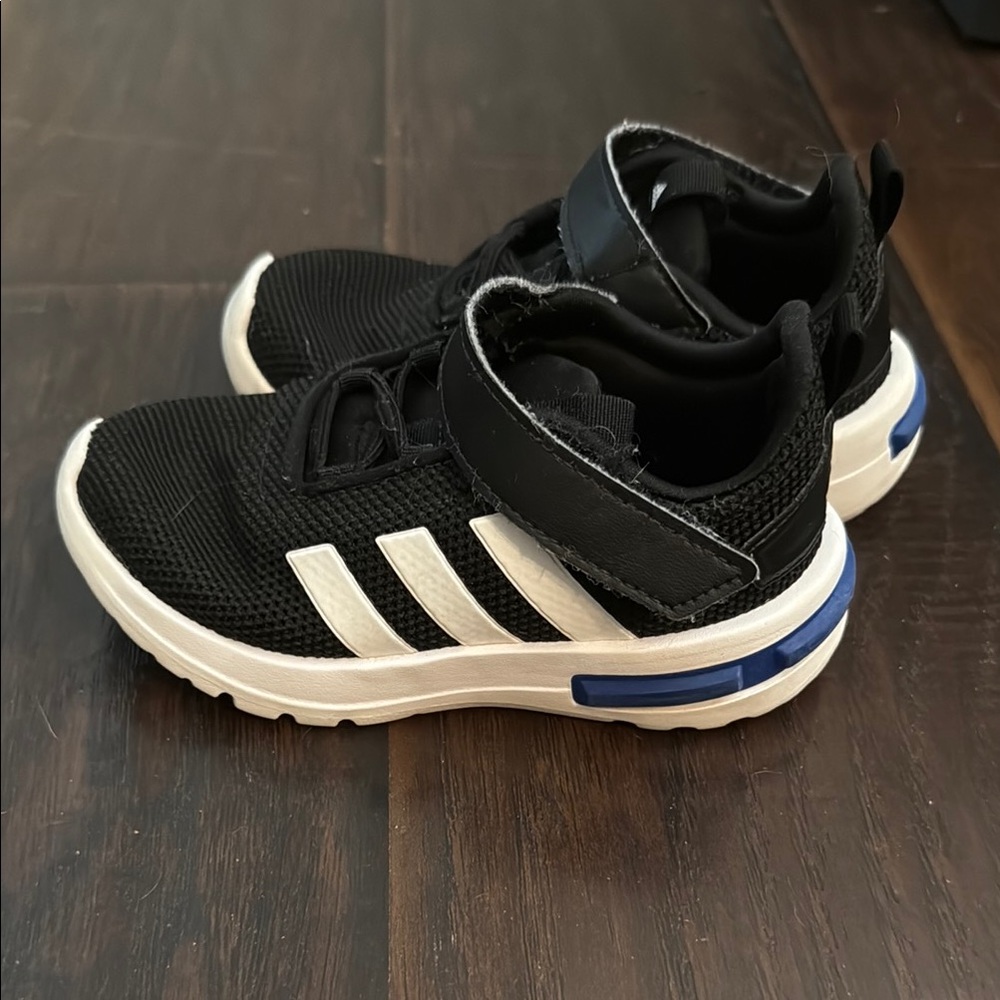 Adidas Black and White High-Top Sneakers with Velcro
